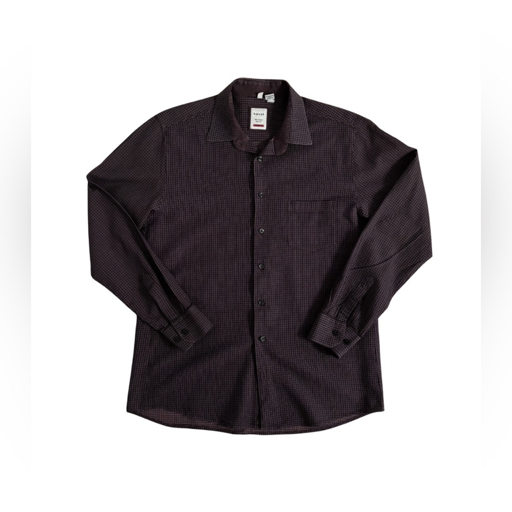 Haupt Chocolaté Brown Check Patterned Button-Down Shirt